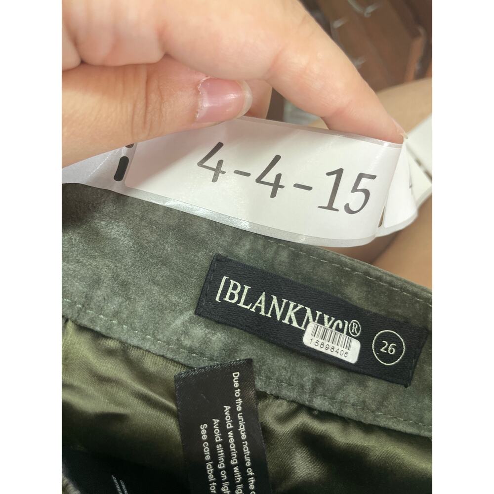 Blank NYC Skirt Womens 26 Green Leather Midi Hunter Front Slit Retro Weathered‎ - Picture 4 of 8